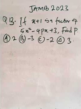 Remainder and Factor Theorem