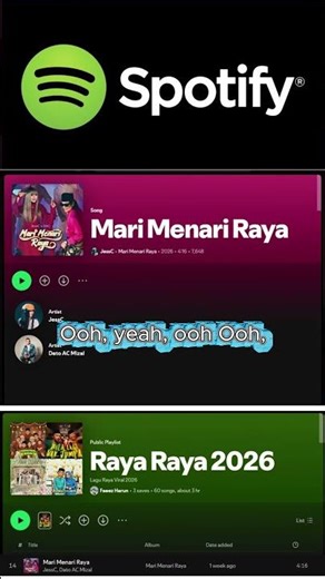 “Mari Menari Raya” kini telah tersenarai dalam Spotify Official Editorial Playlist