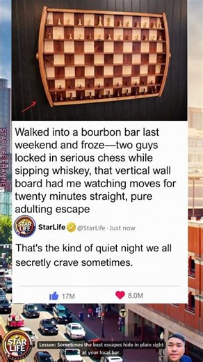 What makes a random bar chess game stop you in your tracks?