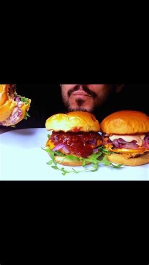 ASMR BBQ & BIG MAC SAUCE BURGERS (EATING SOUNDS) MUKBANG
