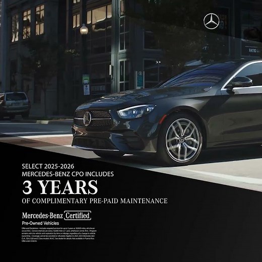 3 Years of FREE Maintenance On Select Mercedes-Benz