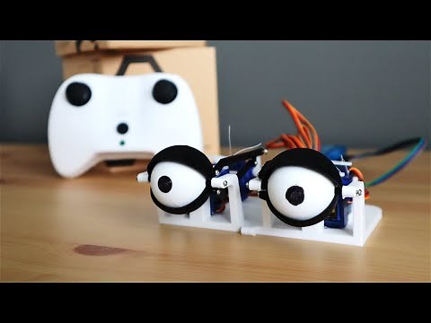 3D Printed Wireless Joystick Controlled Animatronic Eyes