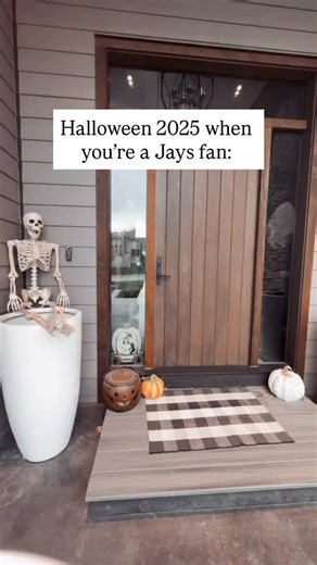 When you’re trying to hand out candy but also yell at the umpire. Let’s GO Jays ! Earliest Halloween ever… the big bowl of candy will be on the step tonight👻 #torontobluejays #canadianhalloween | Jennifer Piper