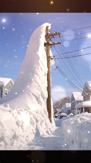 BREAKING: Providence, Rhode Island made history after the bomb cyclone dumped 37.9 inches of snow, the biggest blizzard total ever recorded there, blowing past the Blizzard of 1978. One resident woke up to a snow drift that climbed all the way to the top of a telephone pole. This storm built its own skyline. #fyp