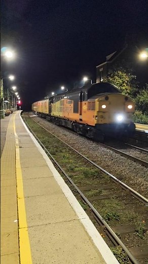 Class 37 37116 & 37057 "Barbara Arbon" Network Rail's test train passing Somerleyton railway station