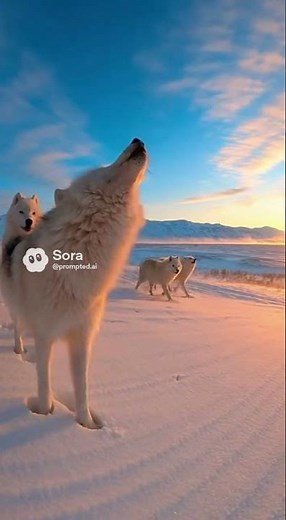 A pack of Arctic Wolves howling 🐺🐺🐺🐺 #wildlife #viral #fyp