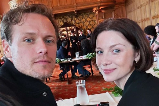 Caitriona Balfe and Sam Heughan share photos from final 'Outlander' table read