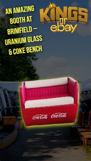 AN AMAZING Booth at Brimfield – Uranium Glass & Coke Bench #cocacola #coke #resellercommunity #resellerlife #vintageseller #thriftfinds #resellertips #reseller #ebay #ebayseller #ebaycommunity #smallbusiness #supportsmallbusiness #shoplocal #smallbusinessowner #entrepreneur #fleamarket #fleamarketfinds #vintagefinds #yardsale #garagesale #garagesalefinds #treasure #thrift #thriftstorefinds #thrifting #swapmeet #deals | Kings of eBay