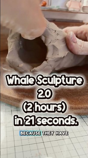 2 Hour Whale 🐳 Sculpture- so far! #ceramic