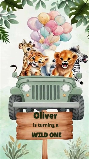 Wild Safari Birthday Video Invite 🐘 | Digital Party Invitation