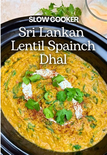 4 of 5 of my most viral recipes of 2025: Slow Cooker Sri Lankan Red Lentil Spinach Dahl You can find the full recipe and 50 other exclusive, never-seen-before slow cooker recipes within my new Healthy High Protein Slow Cooker ebook ⬇️ This is my Sri Lankan Red Lentil Spinach Dhal, a very popular dish in Sri Lankan I wanted to make this a slow cooker friendly version. High in protein and packed with flavour, lets go: Ingredients: Serves 6 (387 calories | 21.75 grams of protein per serving) 450g r