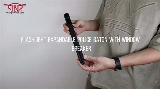 How to use expandable baton with button flashlight glass breaker police baton self-defense #baton #glassbreaker #expandablebaton #policebaton #police