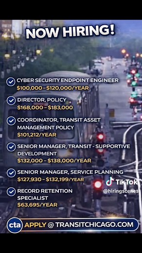 CTA IS HIRING ACROSS CHICAGO & ILLINOIS! 🚨 They’re Looking for stable, full-time work with great pay, benefits, and union protection? The Chicago Transit Authority (CTA) is hiring Bus Operators, Bus Mechanics, Customer Service Assistants, Flaggers, and Office Roles NOW! #HiringScenes #hiring #job #chicago #jobsearch