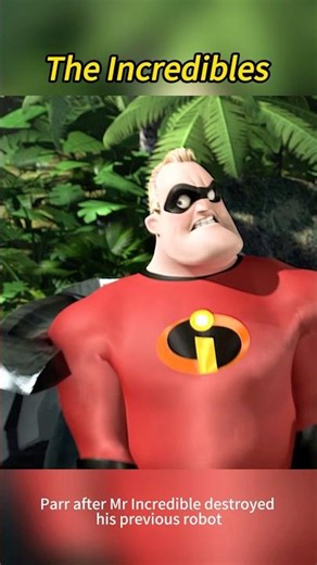 Syndrome confronts Mr. Incredible with his upgraded deadly robot