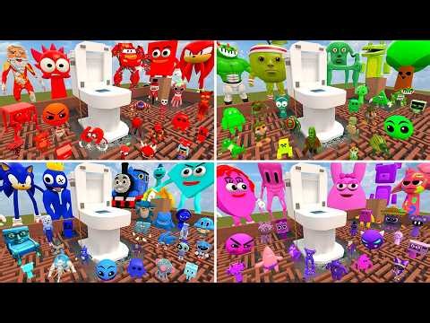 WHICH COLOR RAGDOLL TEAM IS BETTER? SPRUNKI 3D MEMES POPPY PLAYTIME SONIC BIG MAZE WTIH TOILET Gmod