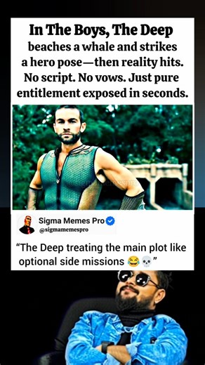 In The Boys, The Deep & His Never-Ending Side Quests 😂 From beaching whales to striking hero poses, The Deep keeps missing the main plot and delivers pure comedy every time. Easily the funniest side-quest character in The Boys. 😂🌊 #TheBoys #TheDeep #SideQuestEnergy #DarkComedy #SuperheroParody #AmazonPrime #TVShowMoments #FunnyScenes | Sigma Memes Pro