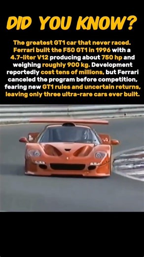 The Ferrari F50 GT1 That was never used #history #formula1 #f1 #shorts