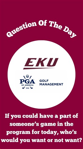 Tour Event 5 QOTD: “If you could take any part of someone’s game in the program for todays round, what would you want(or not want)?” Braving the wind here’s what they came up with, we are hoping for calmer and warmer weather and we will see you next week!! As always, #rollkerns | EKU PGA Golf Management