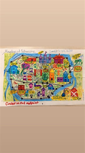 Mrs. Leonard’s Honors Geometry classes have been busy working on a mapping project, applying what they have learned about finding midpoint bisectors on the coordinate plane, to making maps of medieval villages and modern towns. They had so much fun designing their maps and using geometry to plot their locations! | Spring Valley High School