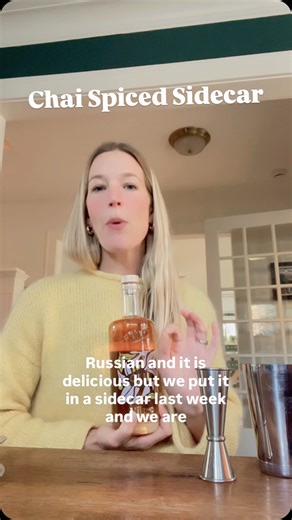 Vikre Distillery on Instagram: "Turns out or seasonal Chai Spice Vodka is AMAZING in a sidecar, and we just can’t stop making them. Here is the recipe so you can too! 2 oz. Chai Spice Vodka 3/4 oz. Orange liqueur 1/4 oz. Simple syrup 3/4 oz. Lemon juice Shake with ice and strain into a coupe. I actually wound up squeezing the remainder of my second lemon half and just drinking the straight lemon juice for some reason and my mouth will never be unpicked again! 🫠 #vikredistillery #chai #sidecar #