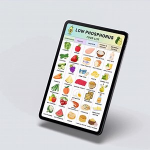 Low Phosphorus Food Chart | for Kidney Diet, Renal Meal Prep, Low Sodium, Low Phosphate Grocery List | Printable PDF - Etsy