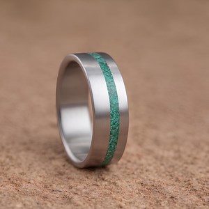 Titanium Ring With Natural Malachite Inlay Mens Wedding Band Unique Green Stone Promise Ring Anniversary Gift for Him Free Engraving - Etsy
