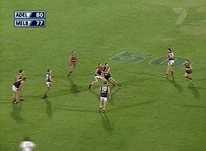 Let's set the scene for this Adelaide v Melbourne flashback: Round 2, 2001. Only seconds left and the Dees trail by three points. A boundary throw in about 60 metres out is their last chance. And... Andrew Leoncelli wanders into space all by himself to drill the match winner 😮 | 7AFL