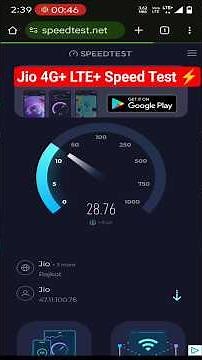 Jio 4G+ LTE+ Speed Test ⚡ | Real Download & Upload Speed | 4G+ Network Review #jio4gspeed #internet