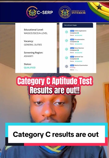 The result for the category C app applicant for the aptitude test is finally. ##aptitudetest##ghanatiktok🇬🇭##ghanapoliceservice##ghanafireservice##ghanaimmigrationservice