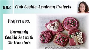Burgundy Cookie Set with 3D Transfers - C003