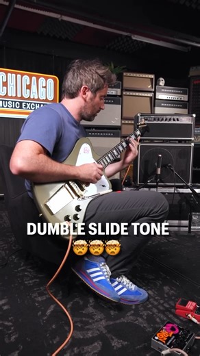 https://bit.ly/4es6oLr | Hit up Nathaniel for the slide technique! 😉 Gibson Custom Shop 65 Non-Reverse Firebird V 🐦‍🔥 into our Dumble Overdrive Special Head w/ Matching Cab! ⚡️ What a rig! What would you like to see come out through the Dumble? | Chicago Music Exchange