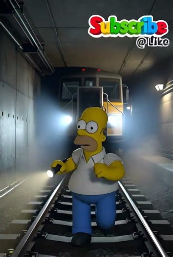 Homer Simpson Exploring the Subway Tunnel. #funnyshorts #thesimpsons