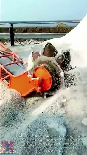 Modern salt excavator in salt field || Harvesting technology