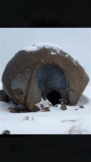 Exploring a Unique Rock Shelter in Extreme Cold Conditions