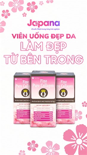 Làn da sau tuổi 25 đã có nếp nhăn và kém đàn hồi.🌸 🌸Viên uống Fine Pure Collagen Q (Fine Japan) với công thức 7-trong-1 độc đáo. Giúp da căng mịn, săn chắc và làm chậm quá trình lão hóa từ sâu bên trong. Bí quyết nuôi dưỡng vẻ đẹp không tuổi "Chuẩn Nhật" cho làn da của bạn! ------------------ JAPANA – CHUẨN NHẬT TRONG TỪNG TRẢI NGHIỆM Tòa Nhà Trường Thịnh, 76 Nguyễn Háo Vĩnh, Phường Phú Thọ Hòa, TP. HCM Mess: m.me/japana.sieuthinhat Hotline: 0975 800 600 Website: https://japana.vn #Japana #tra