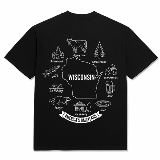 Wisconsin State Map SVG, America's Dairyland Home Decor, Hand Drawn Wisconsin Icons, Cheesehead, Musky, Badger, Beer & Brat Design - Etsy