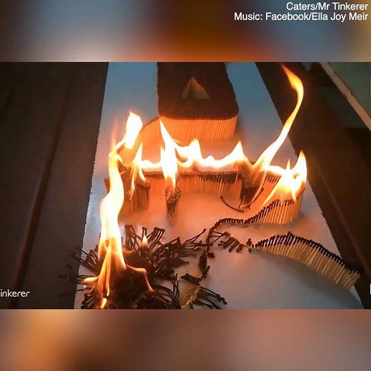 This man sets 10,000 matches on fire! 😯 | Daily Mail Video