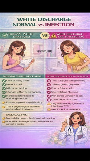 White Discharge: Normal vs Infection | Women Health Awareness #healthtips #womenshealth #discharge