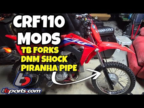 CRF110 Mods! TB Forks, DNM Shock & Piranha Exhaust
