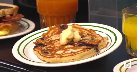 Brown's Diner is now serving an all-day breakfast menu! Get the recipe for blueberry pancakes!