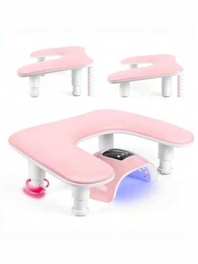 Nail Arm Rest Pillow: U-Shaped Adjustable Manicure Arm Rest With White PU Leather Hand Stand, Ergonomic Wrist Support For Nail Technicians, Portable Nail Hand Rest For Salon, Home Studio & Spa, Perfect For Nail Artists, Beginners & DIY Enthusiasts, Great Valentine's Day & Mother's Day Gift | SHEIN
