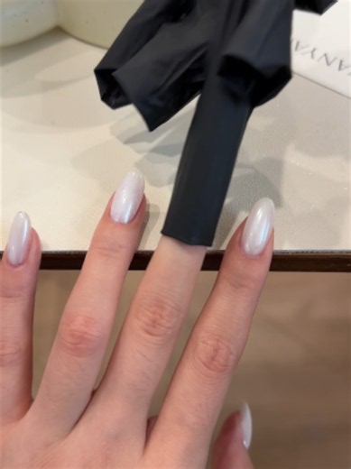 Milky White Powder Nails: Hailey Bieber Minimalist Nail Art