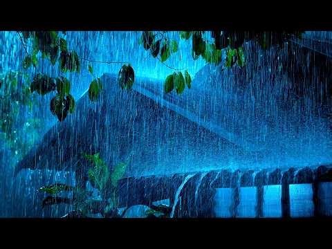 (NO ADS) Overcome Insomnia with Heavy Rain & Thunder Sounds on Tin Rooof ALL Night Long