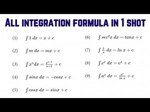 Integration Formulae | class 12 | iit jee | All integration formulae in one shot | Must watch |