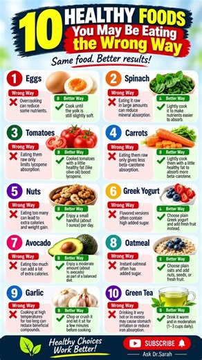 🥦 10 Healthy Foods You May Be Eating the Wrong Way — Fix These Common Mistakes