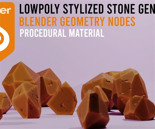 ArtStation - Blender lowpoly stylized stone generator | Game Assets