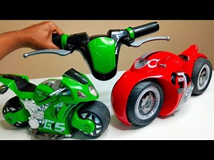 RC Electric Tron Bike Vs RC Real Handle Hayabusa Bike Unboxing - Chatpat toy tv
