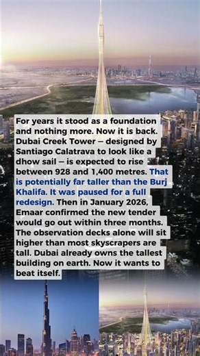 Dubai Just Restarted the Tower That Will Crush the Burj Khalifa's Record
