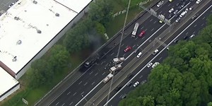 Transit bus fire shuts down I-75 southbound in Atlanta