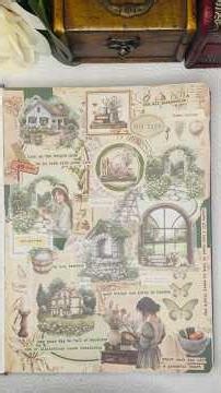 Scrapbooking ASMR for Sleep 🌿📖 | Soft Paper Sounds | No Talking | Cottage Garden Theme 🌼🍃